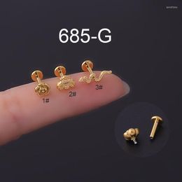 Stud Earrings 1Piece Stainless Steel Piercing Flower Snake Bee Earring For Women 2022 Trendy Jewellery Ear Studs Flat Lip Funny Gift