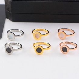 quality simple natural shell wedding ring gold silver rose colors stainless steel couple rings fashion women men designer jewelry lady party gifts