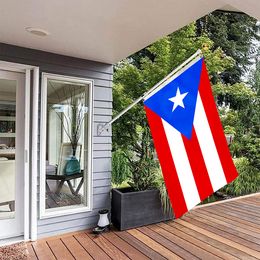 Puerto Rico Flag Country Land Nationales Banner 90x150 cm Outdoor -Dekoration Banner mit zwei Messing -Tetieren für Yard Lawn Decor