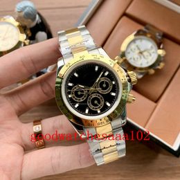 top designer watches for 40mm Black Dial 116503 BP new version Chronograph 7750 Automatic Mechanical Movement 316L Two Tone Gold bracelet Mens Watches original Box