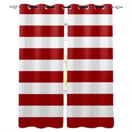 Curtain Red White Stripes Grommet Top Curtains For Living Room Bedroom Kitchen Window Treatments Home Decoration Drapre