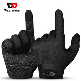 Cycling Gloves WEST BIKING Touch Screen Men Women Running Sports Bike Anti Slip Pad Motorcycle MTB Road Bicycle T221019