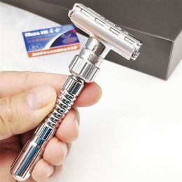 Electric Shavers Men Metal Adjustable Double Edge Classic Safety Razor With 5 Blades 221019