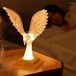 Table Lamps Crystal Eagle Lamp LED Creative Acrylic Bird Fragrance Wireless Charging Bedroom Bedside Touch Atmosphere Desk