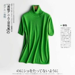 Women's Sweaters Ladies T-Shirt Summer New Ladies Short Sleeve Green White T-Shirt Knit Short Sleeve Women Loose Plus Size Top T221019