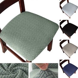 1/2/4/6 Pcs Jacquard Fabric Chair Seat Covers Stretch Dining Universal Size Cushion Covers Furniture Protector For Kitchen Home 0624
