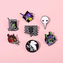 Riman New Century Evangelical Fighter Peripheral Machine Armour Fighter EVA Cartoon Brooch Alloy Badge Pin Accessories