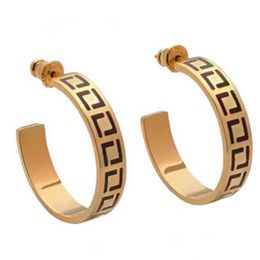 Orecchini oro per donna per donna Circolo di moda f Womens Ear Hoops Designer Earring Party Regalo di matrimonio Lady Love Ohrring Letter Hoop Studs Jewelry