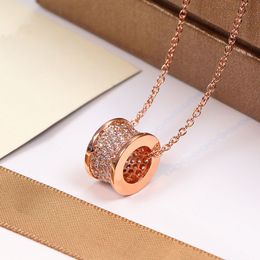 Luxury Designer fashion love necklace jewelry men women double ring full diamond necklace Spring necklaces couple gift
