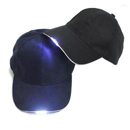 Berets Outdoor Night LED Fishing Hunting Baseball Cap 5 Lights On The Brim Breathable Walking Cycling Hat