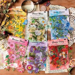 Gift Wrap Flowers Junk Journal Scrapbooking Decorative Stickers Material Botanical Stationery