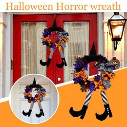 Christmas Decorations 2022 Halloween Flower Ring Door Hanging Ghost House Decoration Pendant #Q