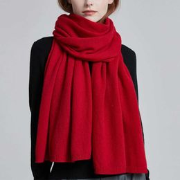 Scarves AOPU autumn winter pure wool scarf female pure Colour korean thick warm scarf knitted scarv