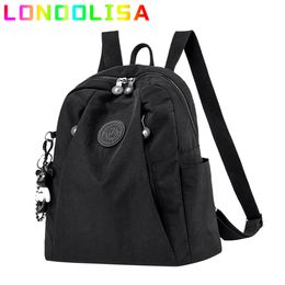 School Bags Women's Backpack Large Capacity Casual Travel Bagpack Simple Solid Color Shoulder Bag High Quality Nylon Cloth Racksack Mochilas 221020