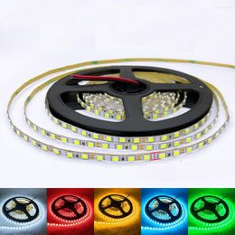 Strips LED Strip Light Narrow Width 5mm Cool White 6000-6500K Yellow 16.4ft/5M 600 LEDs 12V 24V SMD 2835 Flexible Tape