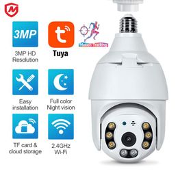 WiFi E27 lampe de la lampe IP Camera Vision nocturne PTZ PTZ CAMERA YC-BC02 CCTV La surveillance vidéo avec Tuya Smart Life250B