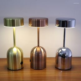 Night Lights Bar Table Lamp Metal LED Desk Cordless Light Rechargeable Living Room El Restaurant Lamps