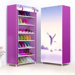 Clothing Storage Home Dustproof Shoe Rack Folding Assembly Cloth Shoes Cabinet 4 Layer 5 6 8 10 Organiser