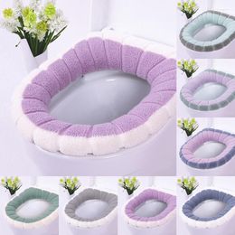 Toilet Seat Covers Double Color Universal Soft Washable Mat Set For Home Decor Closestool Warmer Lid Cover Accessories