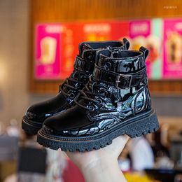 Boots Girls 2022 Winter Autumn Little Princess Single British Style Fashion Boy Children Buckle Short