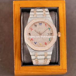 Wristwatches Handmade Diamonds Watch Mens Automatic Mechanical Watch 40mm With Diamond-studded Steel 904L Sapphire Busins Wristwatch Montre de Luxe GiftsYQF0