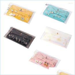 Jewellery Pouches Bags Jewellery Pouches Bags Transparent Waterpoof Bag With Separate Compartments Roll Case For Rings Earrings Necklac Dhicw