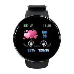 Screen rotondo D18 Smart Watch Sports Bluetooth Bluetooth Screen SCATTO Monitoraggio della pressione sanguigna del sonno Clacciale Fredband Uomini e donne universali