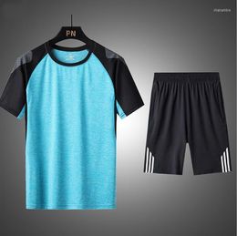 Men's T Shirts Summer Ice Silk T-shirt Plus Size Sports And Leisure Suit Short-sleeved Quick-drying Couples Running Fitness Clothes