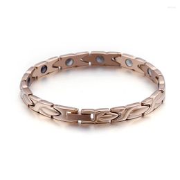 Link Bracelets Classic Wild Men's Bracelet Magnet Rose Gold Necklace