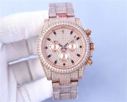 diamond watch mens watch 7750 mechanical movement watches 904L Fine steel case strap Sapphire scratch resistant glass waterproof 01