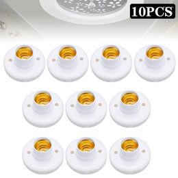 Lamp Holders 10Pcs E27 Plastic Light Pendant Holder Screw Cap Socket Round Fixing Bases For Lamps Adapter