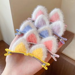 Cute Plush Cat Ears Hair Clips For Girls Children Lovely Hair Decorate Hairpins Barrettes Kids Sweet Hair Accessories