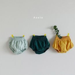 Shorts Summer Baby Chiffon Fashion Casual Large PP Infant Solid Color Cotton Linen Bloomers Toddler Girls Bread Pants