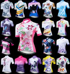 Racing Jackets KEYIYUAN Summer Retro Cycling Jersey Woman Short Sleeve MTB Clothing Bike Cycle Top Mountainbike Kleding Dames Mallots