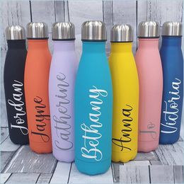 Water Bottles Water Bottles Personalized Stainless Steel Thermos Bridesmaid Custom Cup Bachelorette Party Gifts Favors Proposal 500M Dhaiy