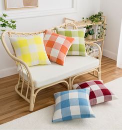 16styles Plaid Cushions Cover Throw Pillow Case Check Decor Pillows Covers Office Car Home Sofa Decor spandex without core RRE15288