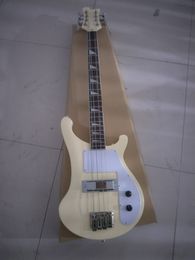 8 Strings 4003 Cream White Electric Bass Guitar S8 Maple glo 1992 Triangle MOP Fingerboard Inlay String Thru body Bridge