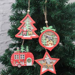 Christmas Decorations Wooden Luminous Tree Pendant Household Lights