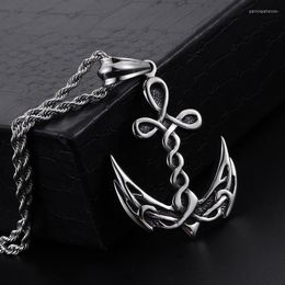 Pendant Necklaces Men's Classic Retro Domineering Creative Cross Spiral Rudder Necklace Personality Trend Leisure Jewellery Gifts