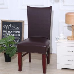 Chair Covers Modern Pu Leather Dining Cover Soft Elastic Comfortable Spandex Seat Sheath Perfect For Home Kitchen El Stool Bedroom