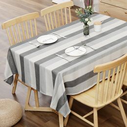 Table Cloth Simple And Fashionable Black White Striped Rectangular Tablecloth Kitchen Wedding Decor Waterproof Nappe De