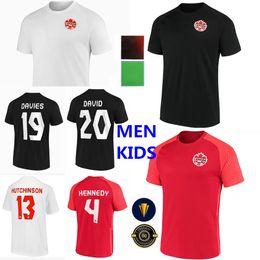 Canada Soccer 20 Jonathan David Jersey 2022 World Cup 13 Atiba Hutchinson 19 Alphonso Davies LARIN CAVALLINI CAVALLINI HENNEDY Football Shirt National Team Men Kids