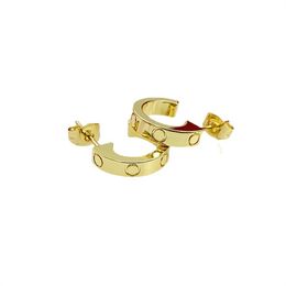 luxury desgin Studs designer earrings 316L Stainless Steel Hip Hop diamond Stud Gold Rose Earrings for Women Party Wedding Hoop Wholesale Fashion Fine Jewelry