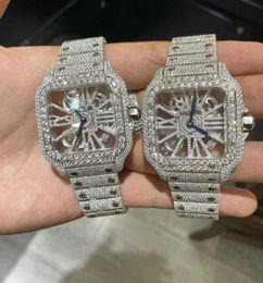 Relógios de pulso D31 Relógio masculino de luxo 4130 Relógio de movimento para homem 3255 Montre de Luxe Mosang Stone Iced VVS1 GIA Relógio Relógios de diamante Relógios de pulso
