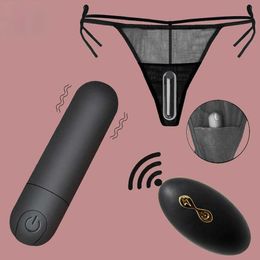 Beauty Items Vibrating Panties 10 Function Wireless Remote Control Rechargeable Bullet Vibrator Strap on Underwear for Women sexy Toy