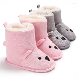 First Walkers Baby Girls Boys Winter Boots Infant Toddler Cute Cartoon Bear Shoes Keep Warm Snowfield Booties