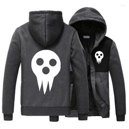 Men's Hoodies Anime Cos Soul Eater MAKA ALBARN Coat Hoodie Feece Jacket Winter Black Star Thick Mens