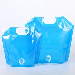 Storage Bags Outdoor Folding Portable Water Bag With Faucet Car Bucket Emergency Sports Riding Bottle