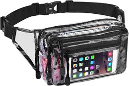 Clear Fanny Pack Stadium Approved Waist Bag Pack Transparent Belt Bags Purses for Travel & Sporting Event
