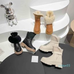 Winter Warm Boot Designer Woman Snow Boot Classic Mini Buckle Motorcycle Ankle Booties For Women